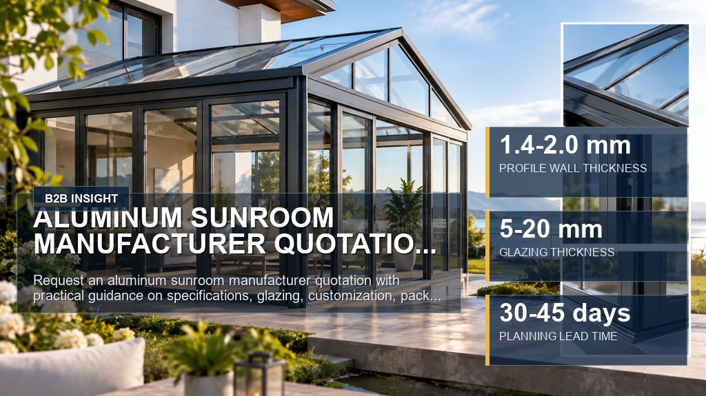 Aluminum Sunroom Manufacturer Quotation: B2B Buying Guide